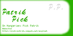 patrik pick business card